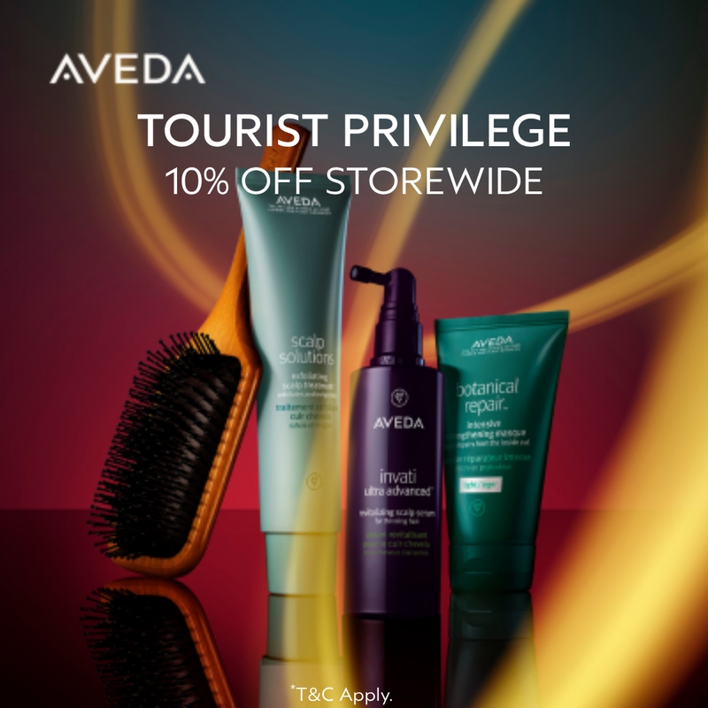 Aveda 10% OFF Tourist Privilege