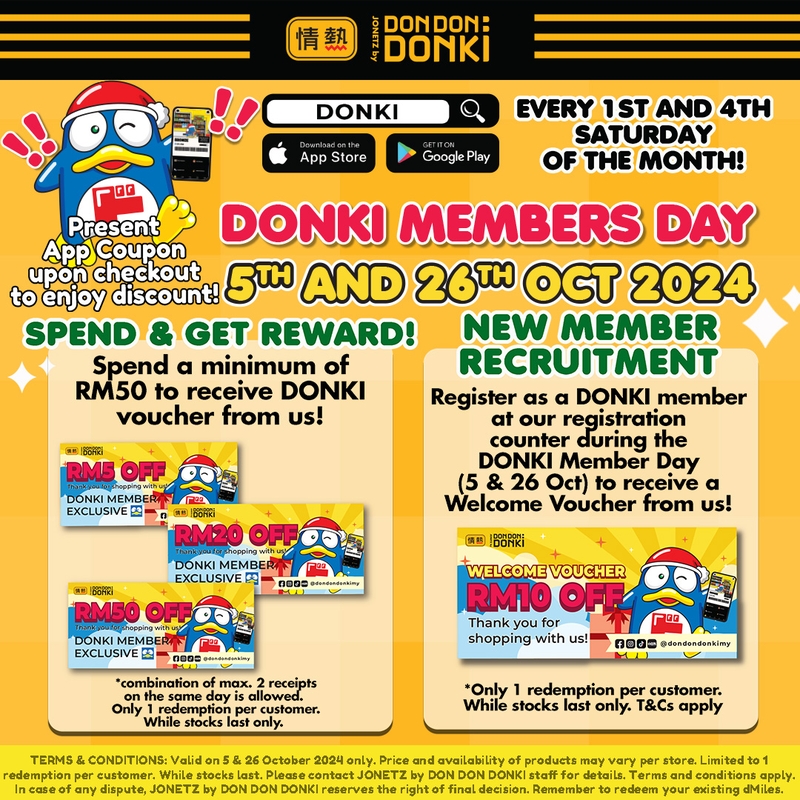 The first DONKI Members Day of the month is happening this 5th October!