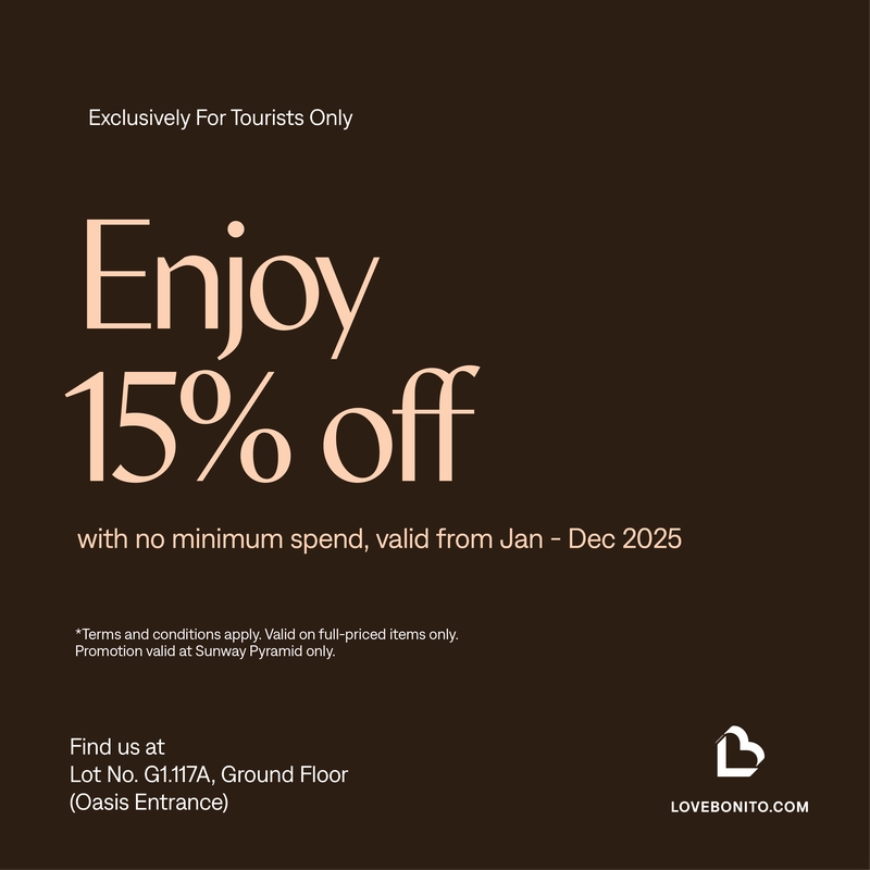 Enjoy 15% off with no min spend for tourists
